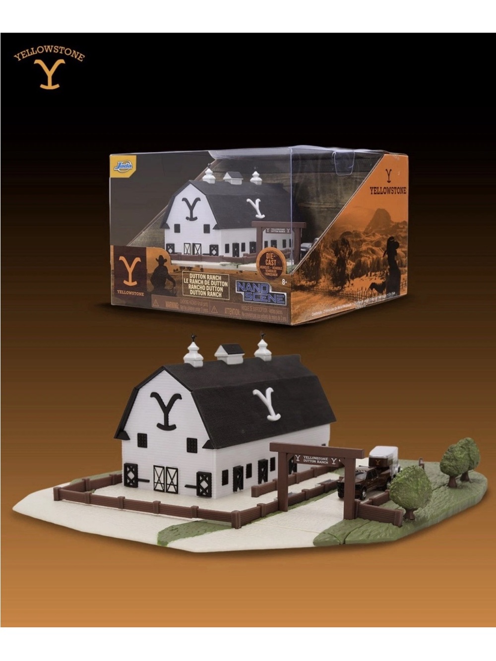 Yellowstone Dutton  Ranch Barn Playset - White & Black